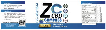 Gummies 750mg - Blue Raspberry